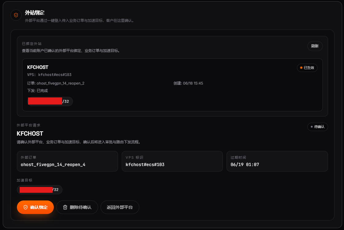 图 4:外站绑定